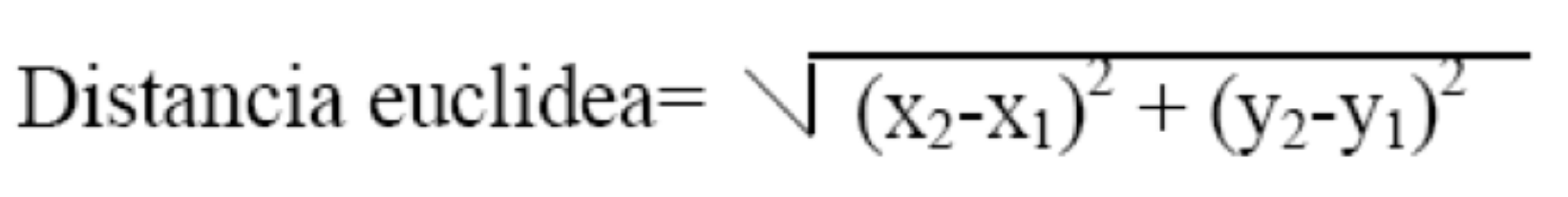 Fórmula distancia euclidiana